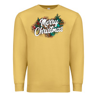 Antique Gold Merry Christmas Premium Sweatshirt - CowhideDigitalArt