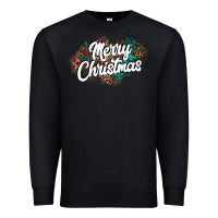 Black Merry Christmas Premium Sweatshirt - CowhideDigitalArt