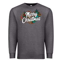Charcoal Heather Merry Christmas Premium Sweatshirt - CowhideDigitalArt