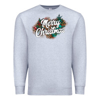 Heather Grey Merry Christmas Premium Sweatshirt - CowhideDigitalArt