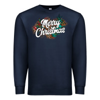 Navy Merry Christmas Premium Sweatshirt - CowhideDigitalArt