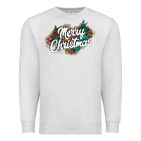 Oatmeal Heather Merry Christmas Premium Sweatshirt - CowhideDigitalArt