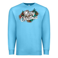 Ocean Blue Merry Christmas Premium Sweatshirt - CowhideDigitalArt