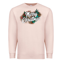 Pale Pink Merry Christmas Premium Sweatshirt - CowhideDigitalArt