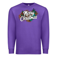 Purple Merry Christmas Premium Sweatshirt - CowhideDigitalArt