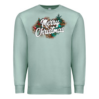 Seafoam Merry Christmas Premium Sweatshirt - CowhideDigitalArt