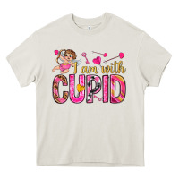 Cream i am with cupid Heavy Core Tee - NancyCooperArtShop