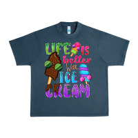 Midnight Navy Life is better with ice cream Urban Heavy Tee - NancyCooperArtShop