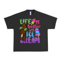 Pigment Black Life is better with ice cream Urban Heavy Tee - NancyCooperArtShop