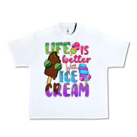White Life is better with ice cream Urban Heavy Tee - NancyCooperArtShop