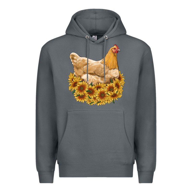 Chicken With Sunflowers Premium Hoodie by RanaPortraitStore | Teevron