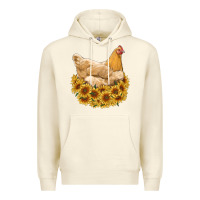 Sandshell chicken with sunflowers Premium Hoodie - RanaPortraitStore