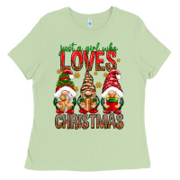 Matcha Just a girl who loves Christmas Ladies Tee - NancyCooperArtShop
