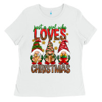 Just A Girl Who Loves Christmas Ladies Tee | Teevron