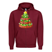 Burgundy green chocolate christmas cookie cake Zipper Hoodie - FaDigitalArtStudio