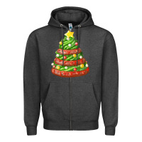 Charcoal Heather green chocolate christmas cookie cake Zipper Hoodie - FaDigitalArtStudio