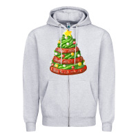 Heather Grey green chocolate christmas cookie cake Zipper Hoodie - FaDigitalArtStudio
