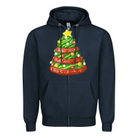 Navy green chocolate christmas cookie cake Zipper Hoodie - FaDigitalArtStudio