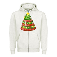 Oatmeal Heather green chocolate christmas cookie cake Zipper Hoodie - FaDigitalArtStudio