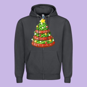 Green Chocolate Christmas Cookie Cake Zipper Hoodie Designed By Fadigitalartstudio
