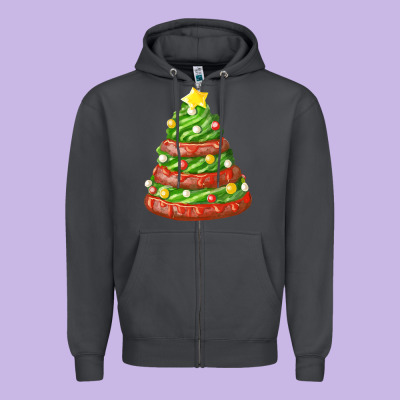 Green Chocolate Christmas Cookie Cake Zipper Hoodie Designed By Fadigitalartstudio