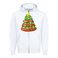 White green chocolate christmas cookie cake Zipper Hoodie - FaDigitalArtStudio