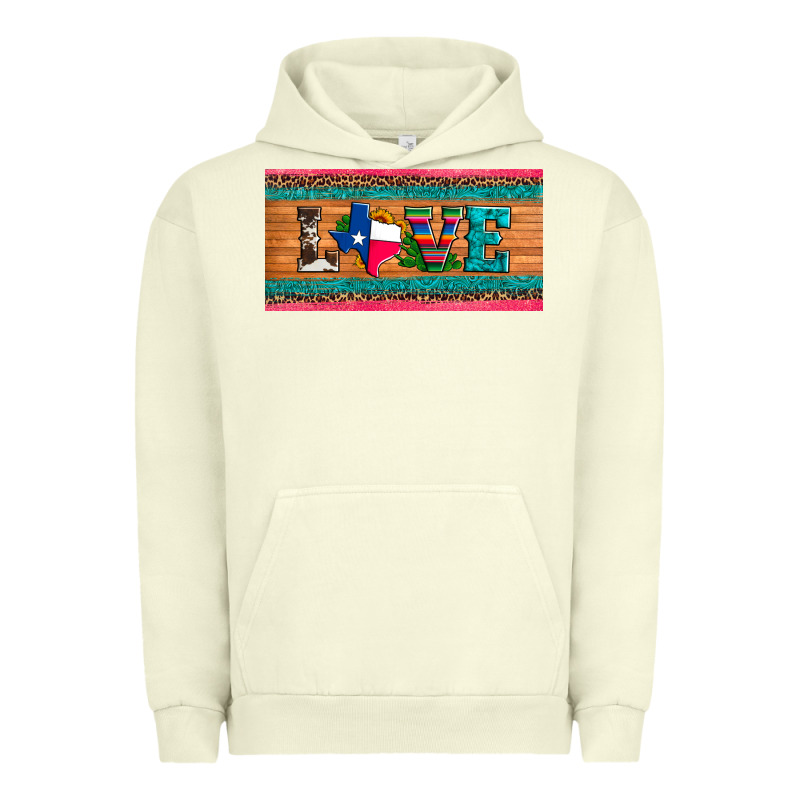 Love Texas Sunflowers Cactus Cowhide License Plate Urban Hoodie by Artiststas | Teevron