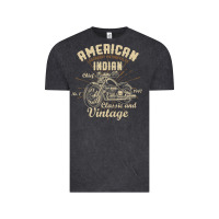 Vintage Black Retro Vintage American Motorcycle Indian for Old Biker Vintage Tee - trangStudio