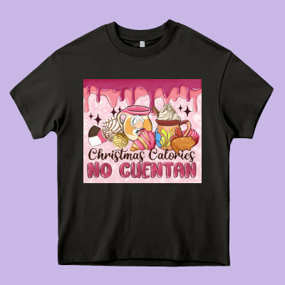 Christmas Calories No Cuentan Heavy Core Tee Designed By Maliassmallbusiness
