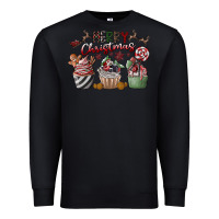 Black Merry Christmas Premium Sweatshirt - CowhideDigitalArt