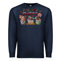 Navy Merry Christmas Premium Sweatshirt - CowhideDigitalArt