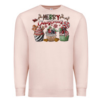 Pale Pink Merry Christmas Premium Sweatshirt - CowhideDigitalArt