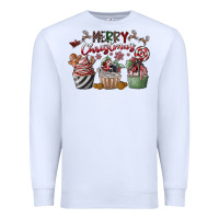 White Merry Christmas Premium Sweatshirt - CowhideDigitalArt