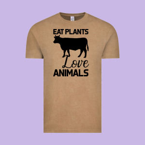 Eat Plants Love Animals Vintage Tee Designed By Bettercallsaul