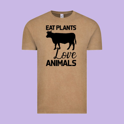 Eat Plants Love Animals Vintage Tee Designed By Bettercallsaul