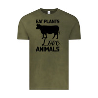 Vintage Olive Eat Plants Love Animals Vintage Tee - Bettercallsaul
