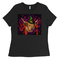 Black halloween glitter highland cow tumbler Ladies Tee - RanaPortraitStore