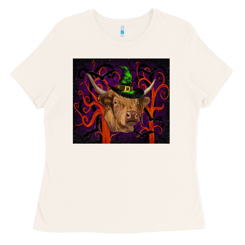 Halloween Glitter Highland Cow Tumbler Ladies Tee by RanaPortraitStore | Teevron