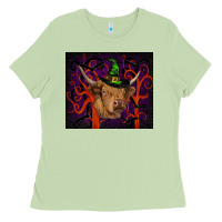 Matcha halloween glitter highland cow tumbler Ladies Tee - RanaPortraitStore