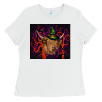 White halloween glitter highland cow tumbler Ladies Tee - RanaPortraitStore