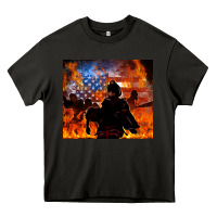 Asphalt western firefighters Heavy Core Tee - MaliasSmallBusiness