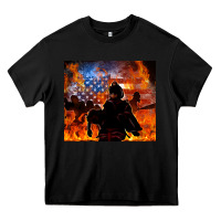 Black western firefighters Heavy Core Tee - MaliasSmallBusiness