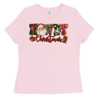 Bubblegum Pink Howdy Christmas Santa Ladies Tee - NancyCooperArtShop