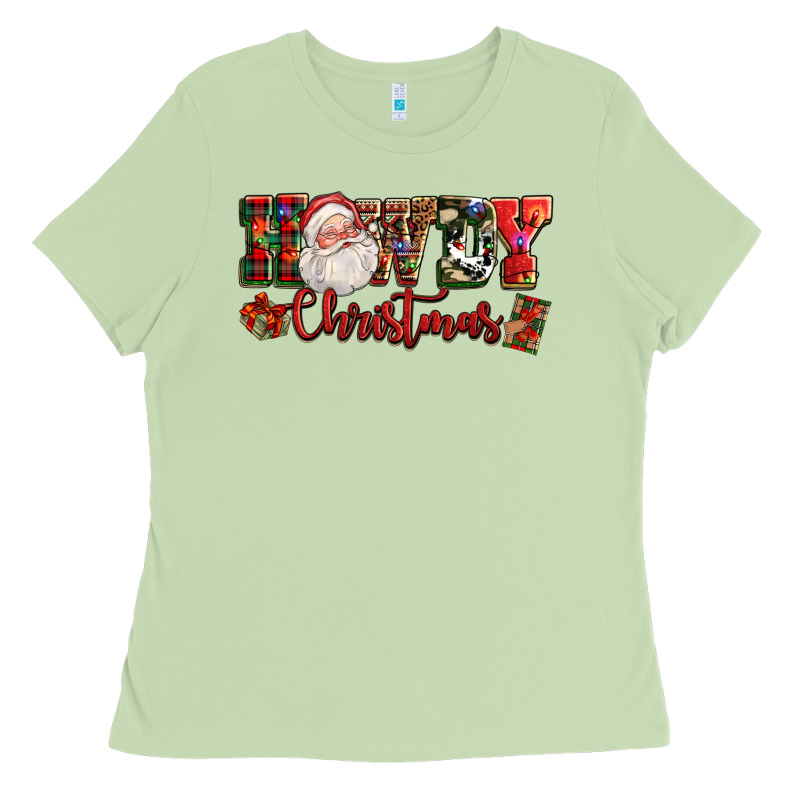 Howdy Christmas Santa Ladies Tee by NancyCooperArtShop | Teevron