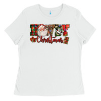 White Howdy Christmas Santa Ladies Tee - NancyCooperArtShop