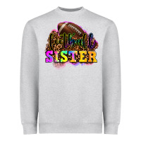 Heather Grey football sister Heavyweight Sweatshirt - OliviaCreatesArt