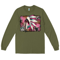 Army Green indian headdress valentine's day Long Sleeve Tee - Jasminsmagicworld