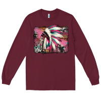 Burgundy indian headdress valentine's day Long Sleeve Tee - Jasminsmagicworld