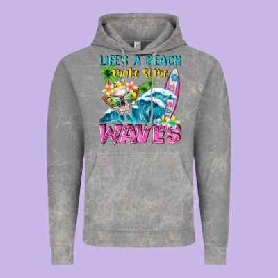 Life's A Beach Make Some Waves Vintage Hoodie Designed By Nancycooperartshop
