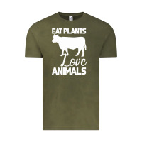 Vintage Olive Eat Plants Love Animals Vintage Tee - Bettercallsaul